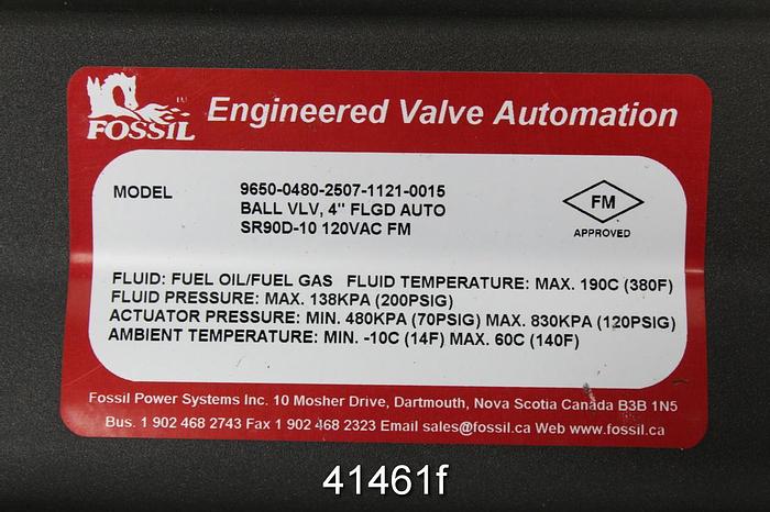 Used FPS Model 9650-0480-2507-0015 4" Ball Valve #41461