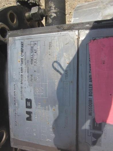 Used Used Missouri Boiler and Tank Company approximately 263 square foot 317L stainless steel vertical Shell and Tube Heat Exchanger