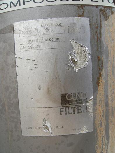 Used Filter, Cartridge, Cuno, S/st, Mdl 22DC3, 125 PSI, 200 GPM #S740317