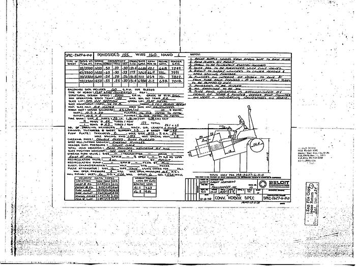 Used Beloit CONVER-FLO Hydraulic Headbox, 158" Pond Width, 24" Dia Breast Roll #23017