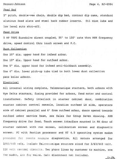 Used 2000 Mereen Johnson 424-DC-2+4 Gang Rip Saw