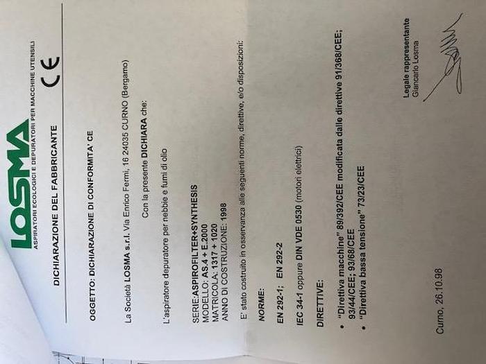 Usato Aspiratore centrifugo con filtro statico LOSMA