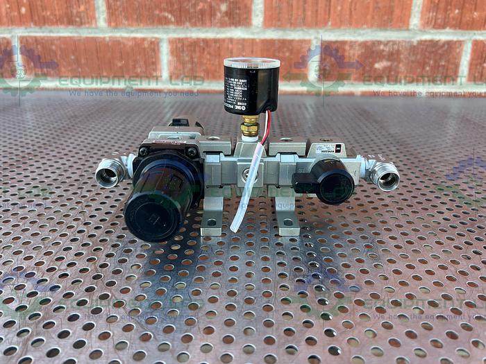 Used SMC  NAW3000 Filter Regulator 7 - 120 PSI w/ SMC Gauge