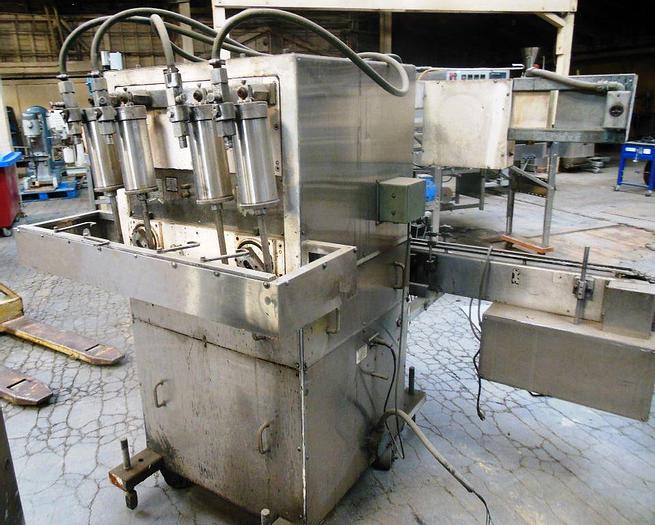 Used Filler, Piston, 4-Head, Filamatic, Mdl CVM300, 1 Ltr, S/st #S732732
