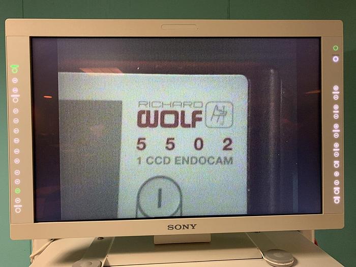 D'occasion Endoskopieturm+ Sony Monitor, R.Wolf 5502, 1CCD Endocam, 5131 Lichtquelle, 5502 Kamerakopf, UP-21MD