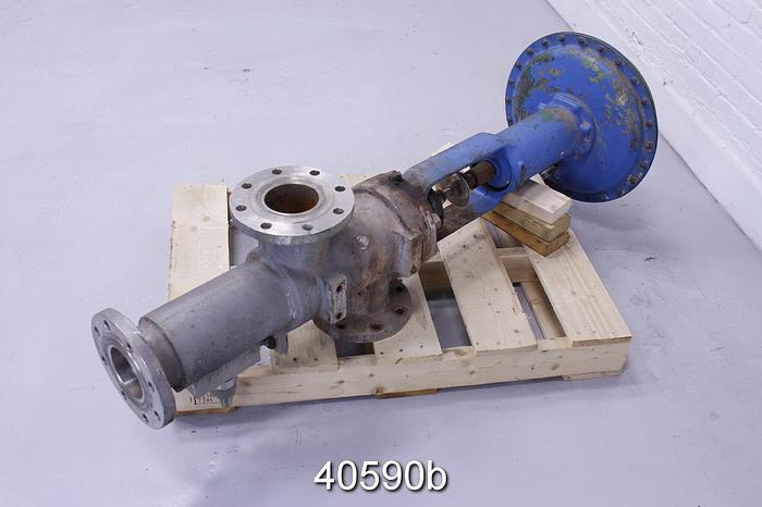 Used Fisher Direct Steam Injection Heater Valve, 4x4x4", Stainless Steel Body #40590