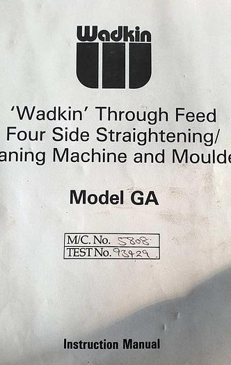 Used Wadkin planer & Moulder GA220 9-heads