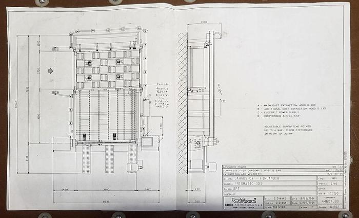 Used GIBEN Prismatic 301 SPT beam saw with lifting table