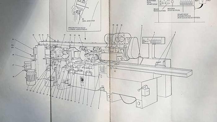 Used Wadkin planer & Moulder GA220 9-heads