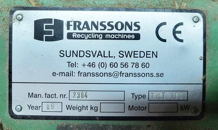 Used Drum chipper Andritz / Franssons TRT 100