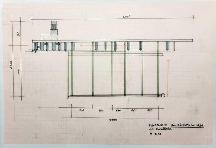 Used PINOMATIC Feeder with full mechanization for planing line.