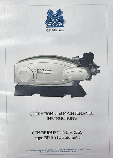 Used Mobile Briquetting plant C.F Nielsen BP 5510 automatic