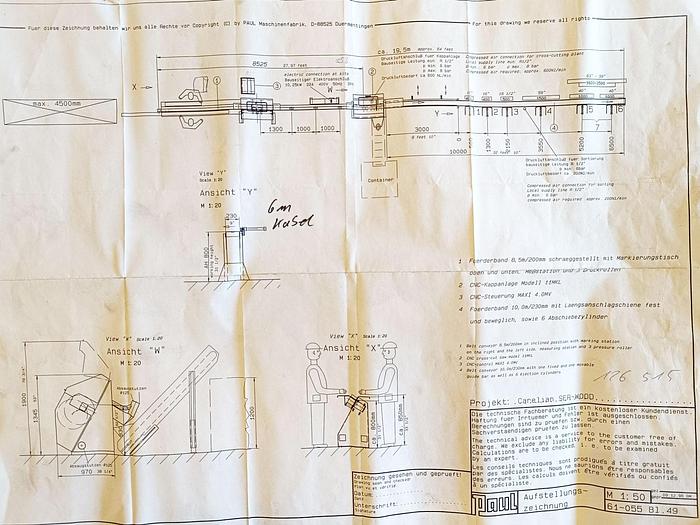 Used PAUL MKL11 CNC full optimisation cross-cut saw line 