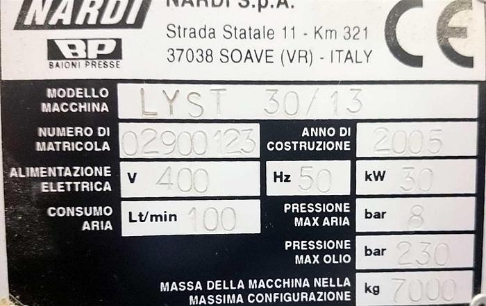 Used NARDI automatically press line LYST 3000 x 1300mm