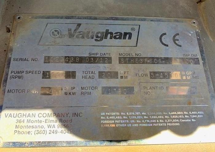 Used Vaughan Chopper Pump HE Series STHE3F6CS