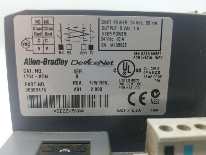 Used ALLEN BRADLEY 1734-ADN, SERIES B,
