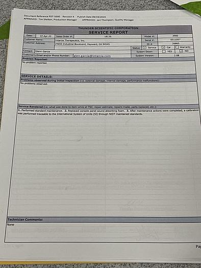 Used Thunder Scientific Model 3900 Two-Pressure Low Temperature Humidity Generator
