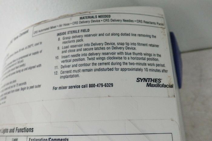 Used Norian Synthes MXR-PNE01-UNV MXR-1000 Pneumatic Mixer