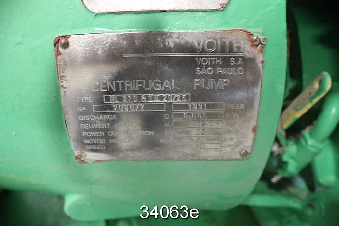 Used Voith SL 370 GIV 20/25 Voith Centrifugal Pump #34063