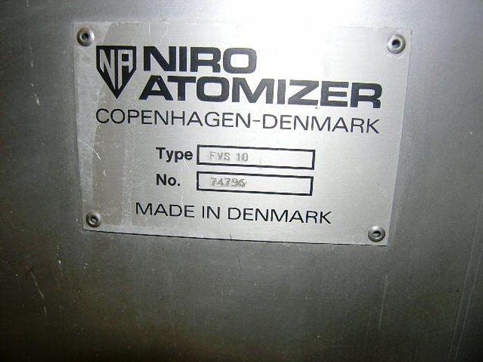 Used 1998 NIRO Atomizer Vibrating Fluid Bed, FVS 10