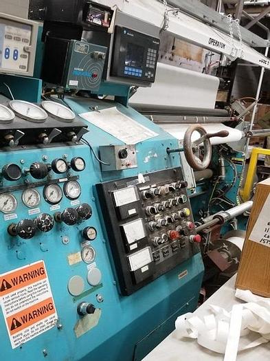 Used 64" WIDE DUSENBERY 815 DUPLEX SLITTER REWINDER CANTILEVERED