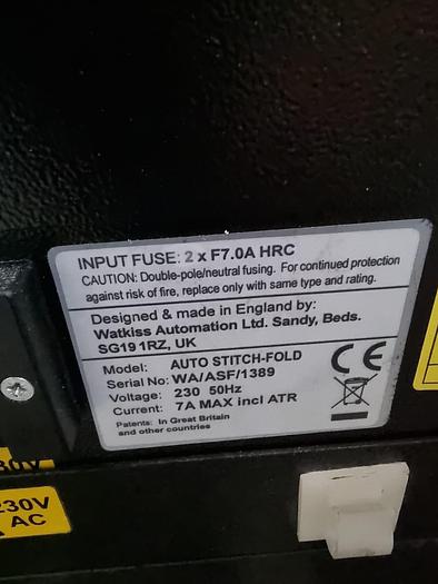 Used watkiss Vario Collator and Bookletmaker 