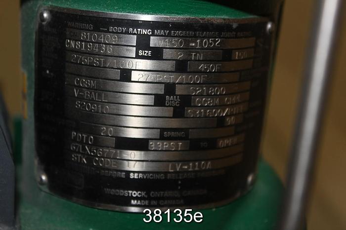 Unused Fisher 2" Vee Ball Control Valve, V150 1052 #38135