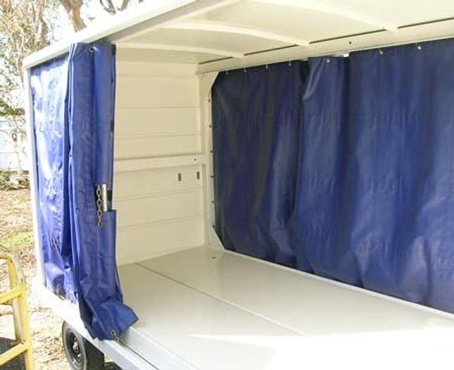 Used Covered baggage carts with Heavy duty vinyl curtains on both sides