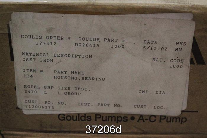 Unused Goulds 3410 L Pump Bearing Housing, D02641A #37206