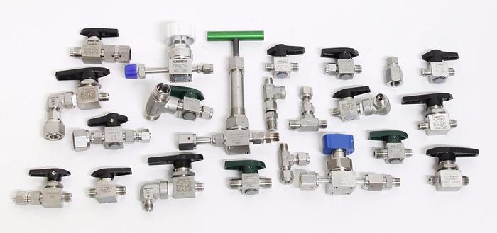 Used Swagelok Hy-lok BMT Superlok TKSCT Open Close Valves Lot of 22 (5357)