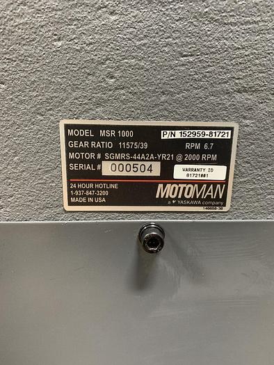 Used YASKAWA MOTOMAN MSR 1000 POSITIONER 1000 KGF CAPACITY