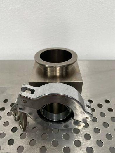 Used Stainless Steel Vacuum Pump Elbow Reducer KF-25 to KF-40 Fitting