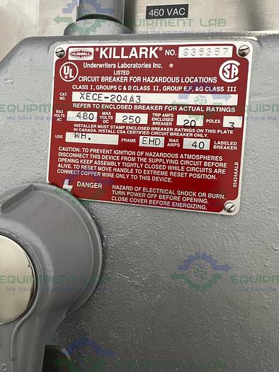 Used Varian Chromatography Control Skid w/ 2.4 HP Dual Head Pump, 2.4 HP Heat Pumps