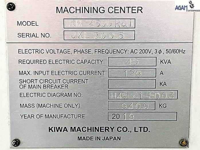 New Kiwa KH-4500kai Horizontal Machining Center