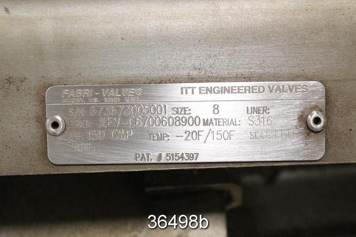 Used Fabri 8" Hand Operated Knife Gate Valve, FV-C6700608900 #36498