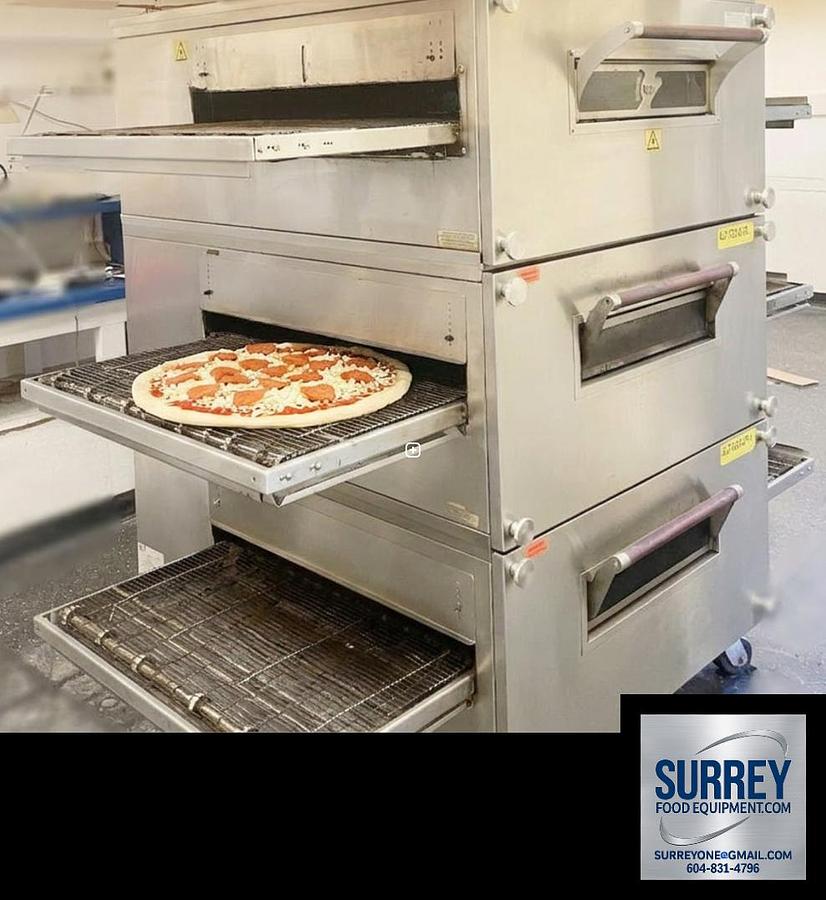 Used XLT XLT-3240-TS Triple Deck Conveyor Convection Pizza Oven Natural Gas
