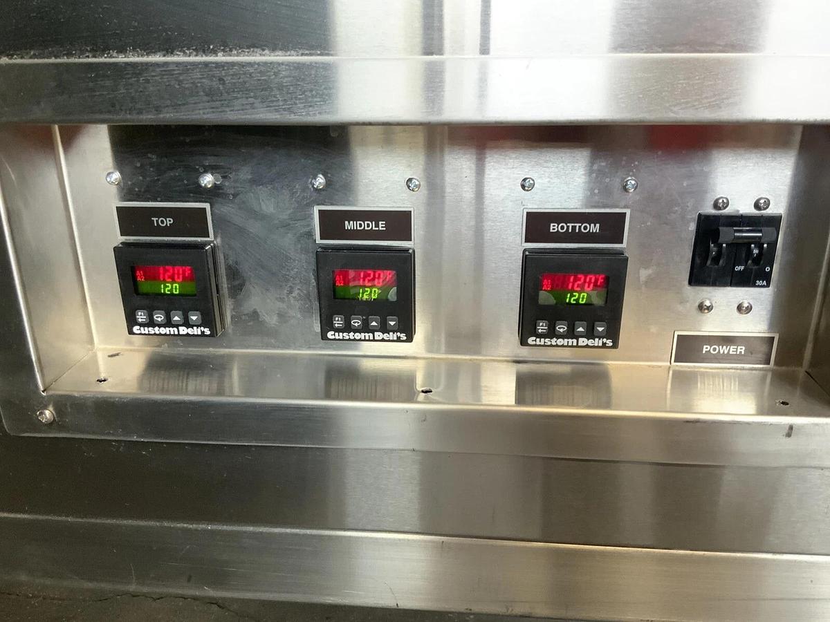 Used Custom Deli 3-tier heated holding cabinet tortilla food warmer merchandiser