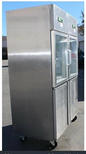 47" Half Door Dual Temperature Freezer Refrigerator commercial combination