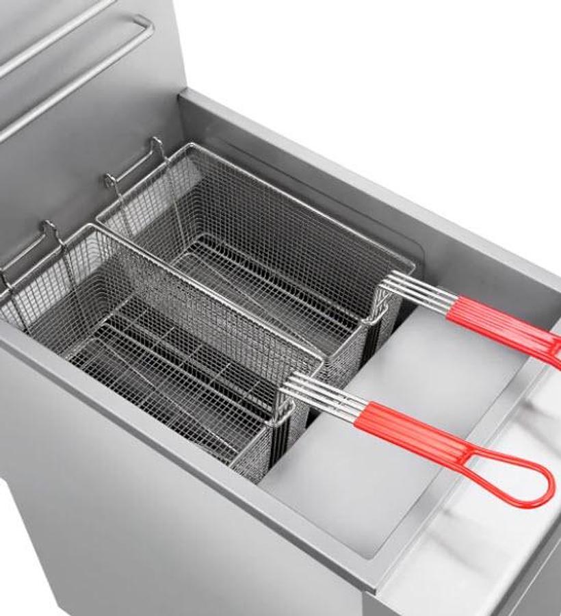 Used orno 15.5 in. 40 lb Stainless Steel Natural Gas Commercial Deep Fryer with Twin Baskets