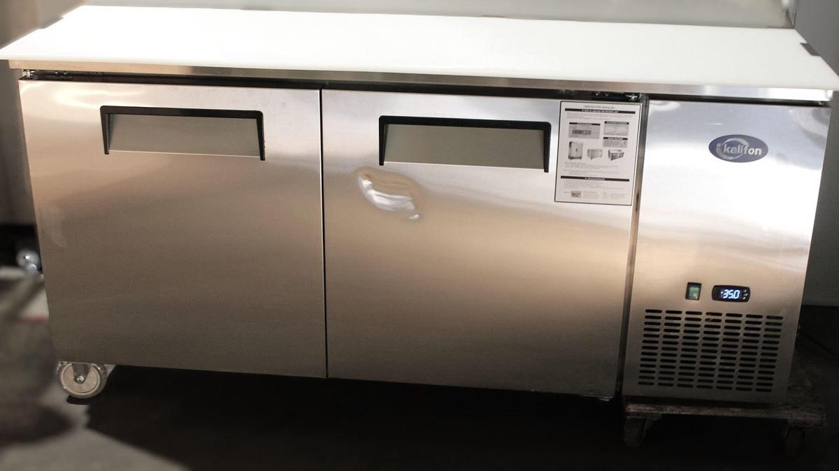 Kalifon Pizza Prep Table - Scratch & Dent - Model: KBR-64B - 67" Wide  - super special