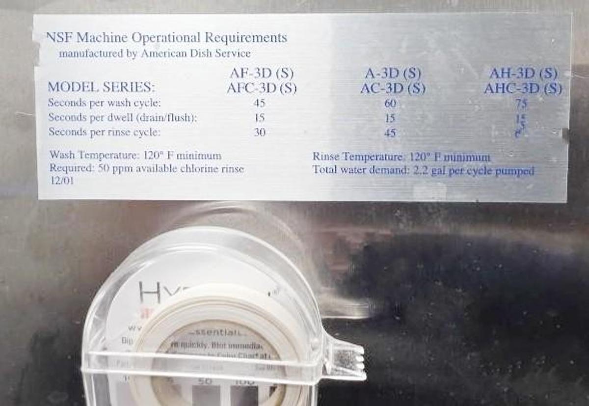 Used ADS Passthrough Dishwasher - low temp - SEE VIDEO