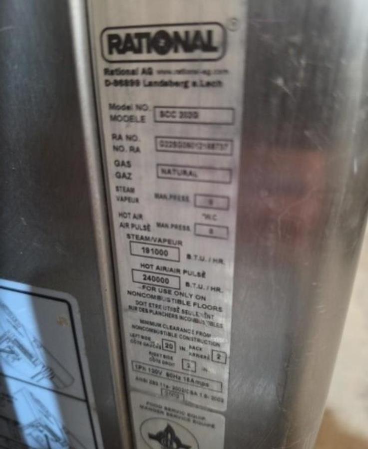 Used  Rational self cooking gas Center -  model SCC202G