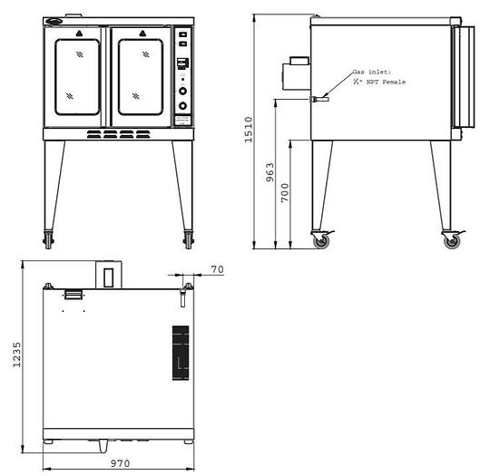 Gas/Propane Full Size Convection Oven - 2 available