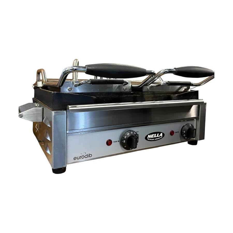 Used Eurodib SFE02360 Commercial Double Panini Grill-warranty