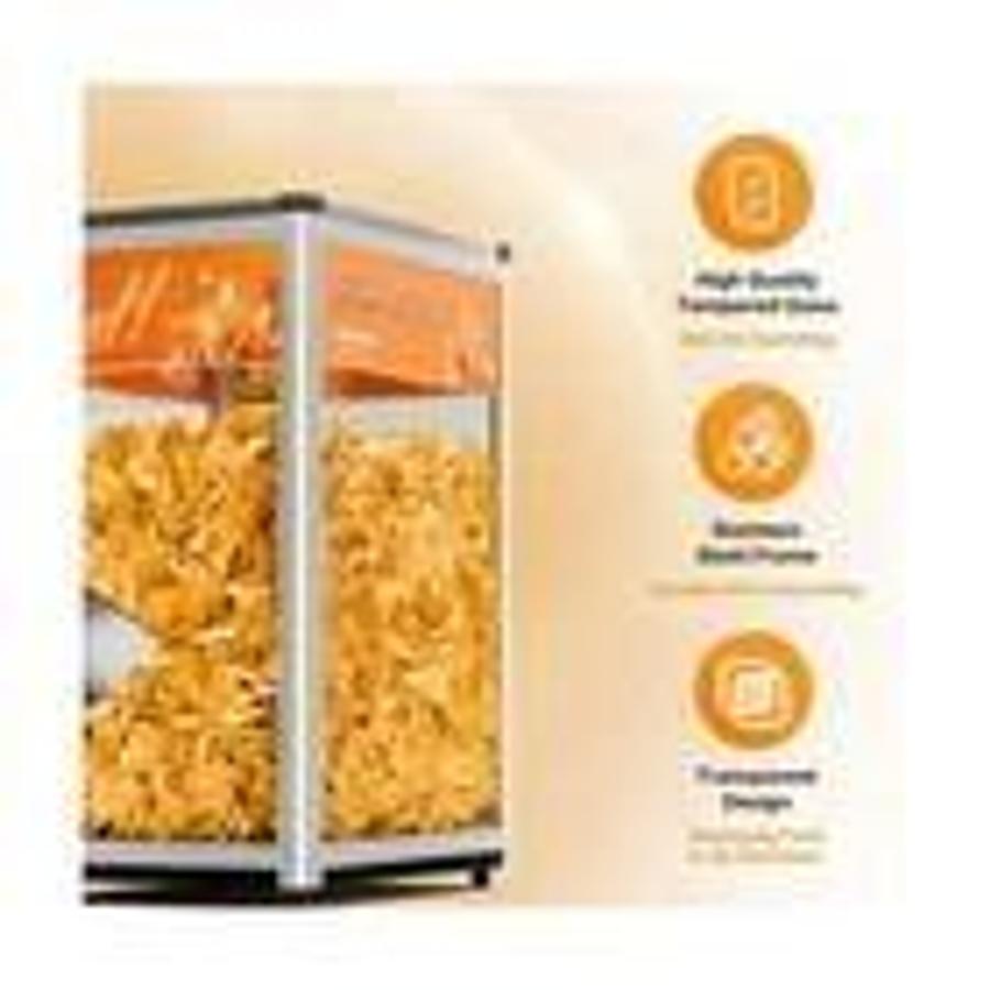 Nacho Machine Food Warmer, Nacho Chip Warmer Countertop Display Case With Light