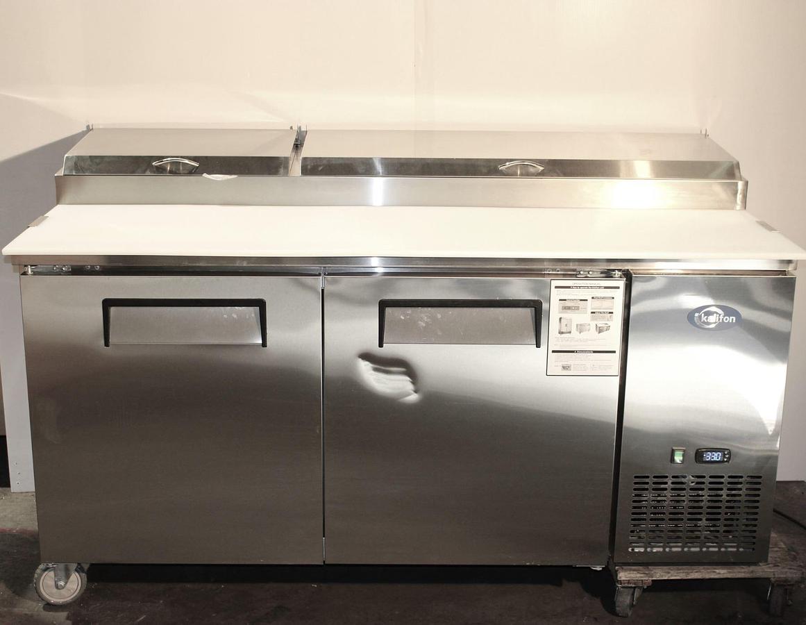 Kalifon Pizza Prep Table - Scratch & Dent - Model: KBR-64B - 67" Wide - super special