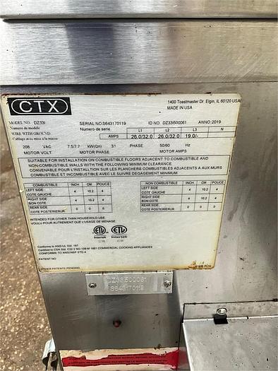 Used 2019 CTX conveyor oven Model DZ331
