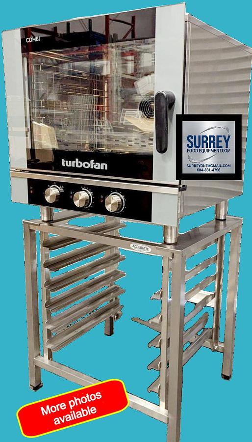 Used Turbofan USEC40M5 5 Tray Electric Combi Oven With Stand