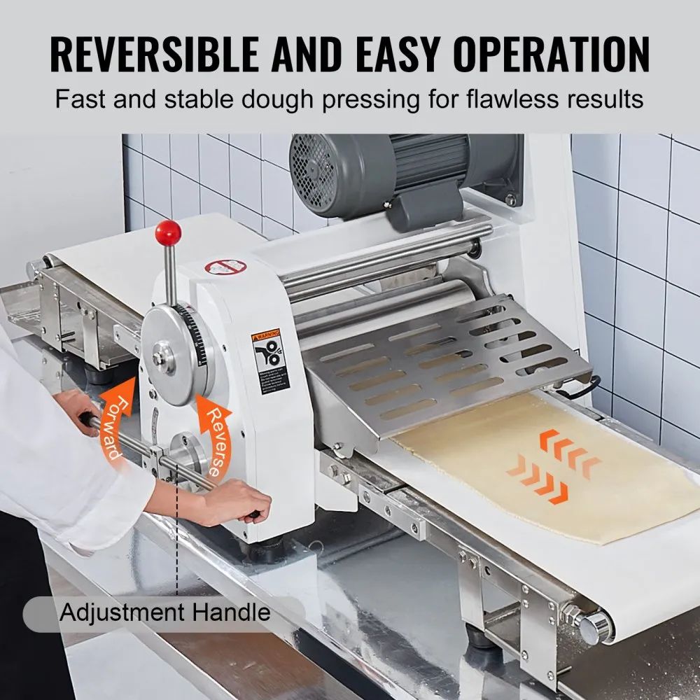 Commercial Dough Sheeter Machine, 19.7-Inch Reversible Puff Pastry Sheeter and Fondant Roller, Electric Dough Roller 0-1.4" Adjustable Thickness, Folding Dough Sheeter for Bakeries, Pastrie