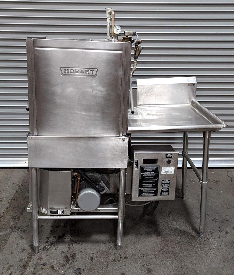 Used Hobart AM14 Pass Thru Dishwasher W/Right Dish Table